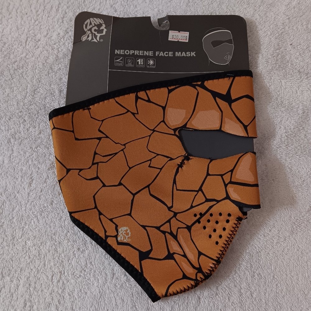 Zan Headgear Neoprene Face Mask in Brown and Black